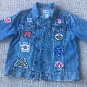 Vintage jean jacket with Canadiana patches